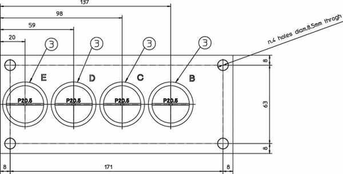 Pièces agricoles - Hydraulique - Bloc de retour 4x3/4" 1x1"1/2