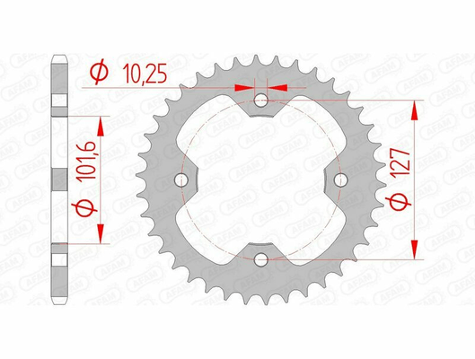 Pièces Quad & Motos - Partie Cycle - Couronne AFAM acier standard 98500 - 520