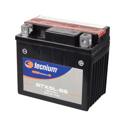 Pièces Quad & Motos - Electrique - Batterie TECNIUM sans entretien avec pack acide - BTX5L-BS
