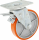 Roue pivotante, roue en polyuréthane : Ø250x50mm, Fixation de plaque: 200x160mm Load: 1200kg, Ro-Carr