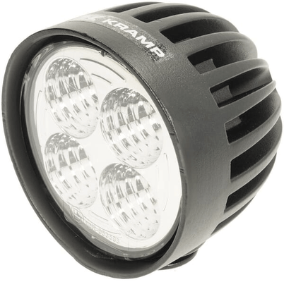 Pièces agricoles - Eclairage - Lampe de travail LED, 40W, 4000lm, ronde, blanche, 10/30 V, 84x126x71.8mm, prise AMP, faisceau spot, 4 LED, 360 degrés, Kramp