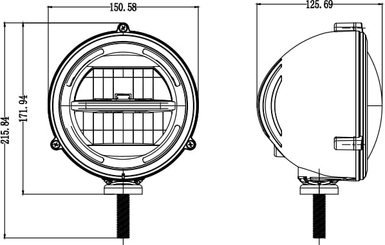 Pièces agricoles - Eclairage - Phare LED, rond, 10-30 V, à boulonner, Ø 150 mm, Kramp