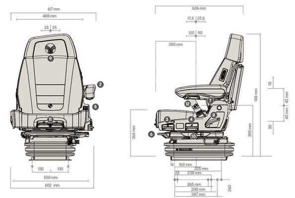 Pièces agricoles - Pièce divers - Siège Maximo Evolution Dynamic nouveau design tissu Grammer