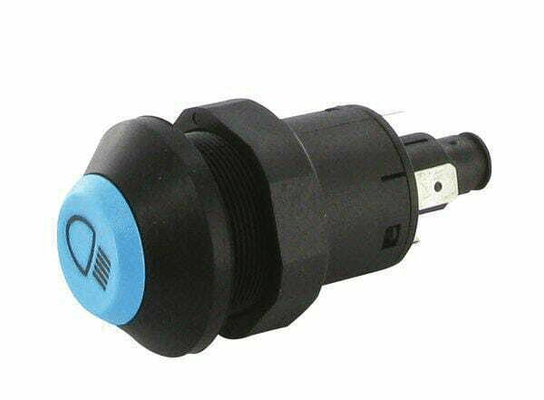Pièces agricoles - Electricité - Interrupteur à poussoir, feux de route, rond, bleu
