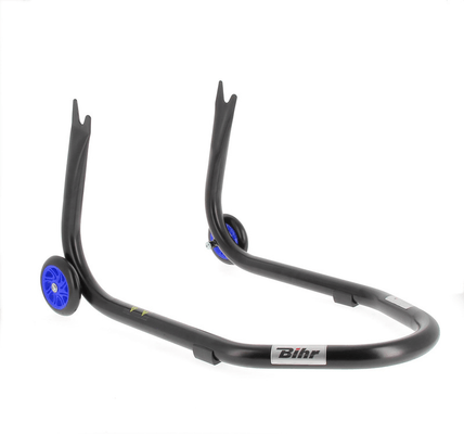 Pièces Quad & Motos - Transport - Garage - Paddock - Béquille arrière BIHR Home Track fixe supports en "V" noir mat roues bleu