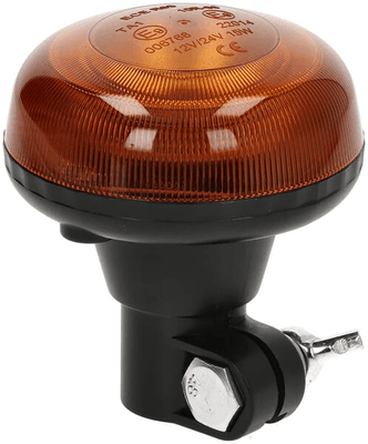 Pièces agricoles - Eclairage - Gyrophare LED, profil bas, 15W, 12-24V, ambre, pôle din, Ø 86mm x97mm