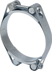 Pièces agricoles - Fasteners - Collier de serrage, 100-110 mm double boulon, double bande DIN912 zingué Kramp