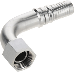 Pièces agricoles - Hydraulique - Raccord à sertir 4SH-DN25-1" BSP-90°