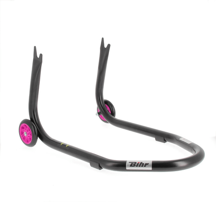 Pièces Quad & Motos - Transport - Garage - Paddock - Béquille arrière BIHR Home Track fixe supports en "V" noir mat roues rose