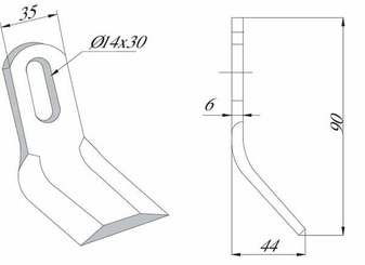 Pièces agricoles - Aménagements paysagers - Fléau 35x6x90 p14x30/ Nobili