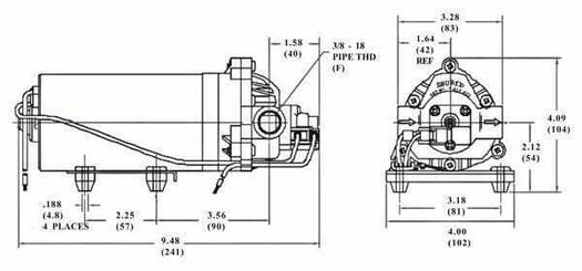 Pièces agricoles - Pièce Pulvérisateur - Pompe Shurflo 12 V 6,3 l/min