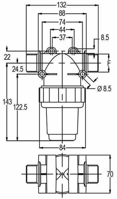 Pièces agricoles - Pièce Pulvérisateur - Filtre sous pression 1"M 150 l/min 50 mailles