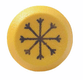 Interrupteur poussoir, climatisation, rond, jaune