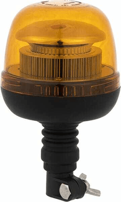 Pièces agricoles - Eclairage - Gyrophare LED, 24W, 12-24V, ambre, montage sur poteau flexible, Ø 128mm x215mm, Kramp
