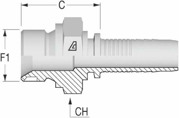 Pièces agricoles - Hydraulique - Raccord à sertir DN06-1/2 BSP