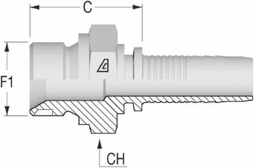 Pièces agricoles - Hydraulique - Raccord à sertir DN06-1/2 BSP