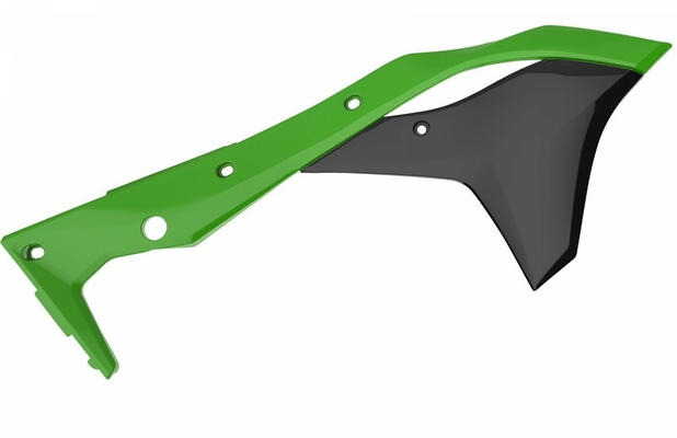 Pièces Quad & Motos - Plastiques - Ouïes de radiateur POLISPORT couleur origine 17 vert/noir Kawasaki KX250F
