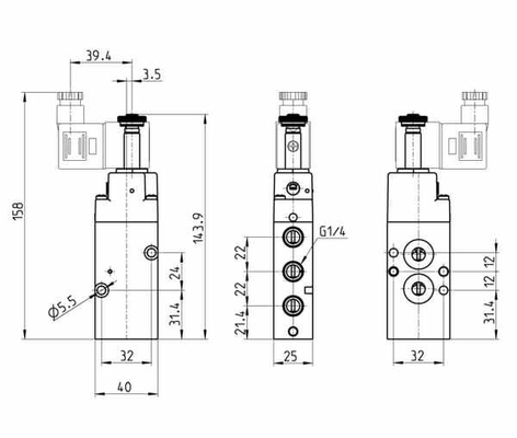 Pièces agricoles - Pièce pneumatique - Vanne magnétique 3/2