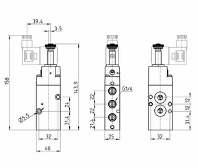 Pièces agricoles - Pièce pneumatique - Vanne magnétique 3/2