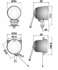 Pièces agricoles - Eclairage - Phare de travail orientable