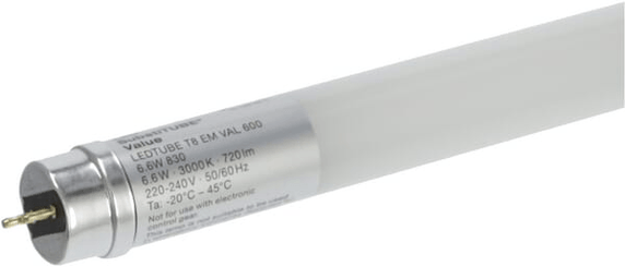 Pièces agricoles - Electricité - Tube LED EM 6.6W 830 G13 600mm