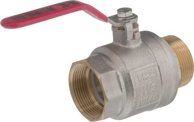 Pièces agricoles - Hydraulique - Vanne à bille BSP femelle/mâle 1 1/2" + poignée SS