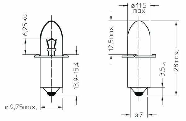 Pièces agricoles - Outils atelier - Ampoule 2,4V 0,7A (x2)