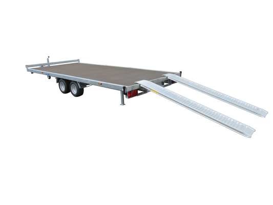 Materiels - Remorque voiture - PLATEAU ROUES DESSOUS 506x215 freiné 2 essieux PTAC : 2500 kg