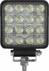Pièces agricoles - Eclairage - Phare de travail LED 25W, 3040lm,carré 25W 2500lm, 10/30V, 108x48x108mm très longue portée 16 LED Kramp