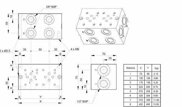 Pièces agricoles - Hydraulique - Plaque de base NG6