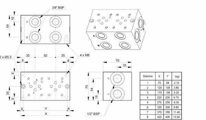 Pièces agricoles - Hydraulique - Plaque de base NG6