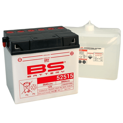 Pièces Quad & Motos - Electrique - Batterie BS BATTERY conventionnelle avec pack acide - 52515 (B60N30L-A)