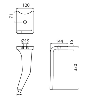 Pièces agricoles - Travail du sol - Dents de herse rotative G, entraxe long