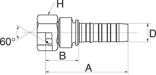 Pièces agricoles - Hydraulique - Racc. à sertir DN13-5/8 BSP