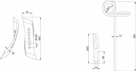 Pièces agricoles - Travail du sol - Dent d'étrille