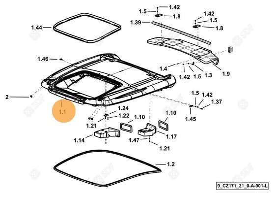 Pièces agricoles - Cabine et structure - TETTO H.V. DEUTZ