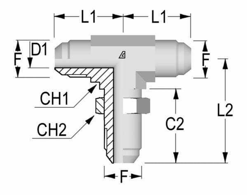 Pièces agricoles - Hydraulique - Raccord T orientable passe cloison JIC/UNF 9/16