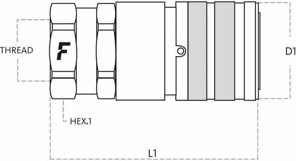 Pièces agricoles - Hydraulique - Coupleur face plate 1/2-1"1/16 UNF