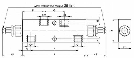 Pièces agricoles - Hydraulique - Valves d’équilibrage doubles 3/8"