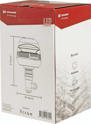 Pièces agricoles - Eclairage - Gyrophare LED, 24W, 12-24V, ambre, montage sur poteau flexible, Ø 128mm x215mm, Kramp