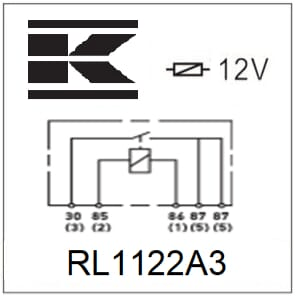 Pièces agricoles - Eclairage - Mini relais 12V, double contact à fermeture, 2x20A, avec support