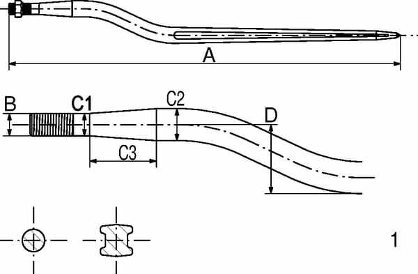 Pièces agricoles - Fenaison & élevage - Dent de désileuse 36x820 M20