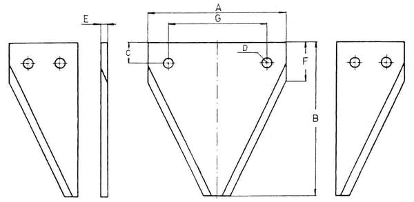 Pièces agricoles - Aménagements paysagers - Section dentelée 3 trous 14 tpi, sous dentelée