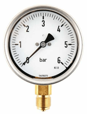 Pièces agricoles - Hydraulique - Manomètre Ø100 0-6bar ½" unten
