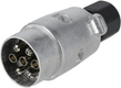 Fiche de remorque 7 pôles, aluminium, 12V, bornes à vis
