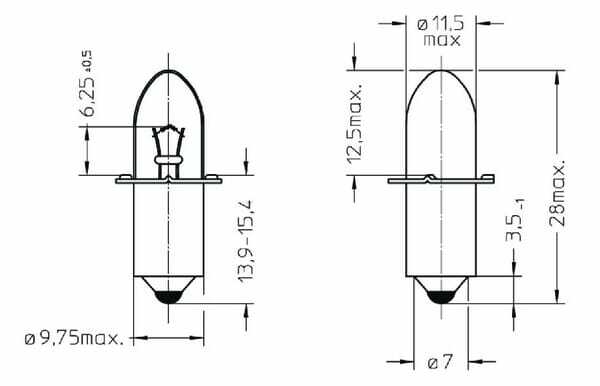 Pièces agricoles - Outils atelier - Ampoule 3,6V 0,75A (x2)