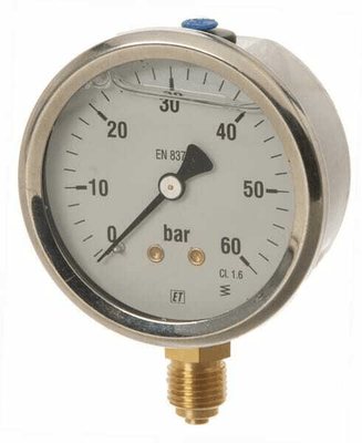 Pièces agricoles - Hydraulique - Manomètre Ø63 0-60bar ¼" inf.