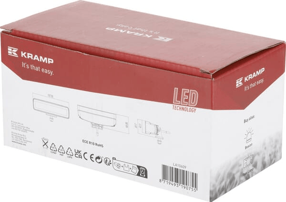 Pièces agricoles - Eclairage - Lampe de travail indirecte LED, 30W, 2880lm, rectangulaire, 12/24V, blanc, 157x49,7x60mm prise Deutsch, faisceau étroit, 6LED