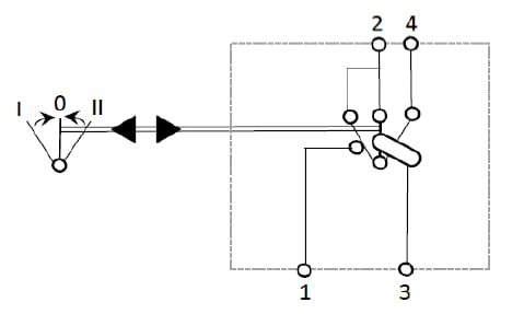 Pièces agricoles - Eclairage - Interrupteur à bascule, (I)-0-(II), maman sur maman, 12 V, 4 broches, augmentation/diminution automatique de la vitesse de rota