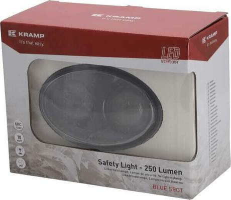 Pièces agricoles - Eclairage - Lampe de sécurité LED, bleue, 10 W, 250 lm, ovale, 10-80 V, Spot, 2 LED, Kramp